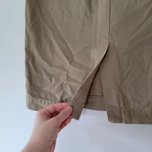 Banana Republic Factory Classic Tan Women's Pencil Skirt 100% Cotton Canvas 6 - Picture 5 of 10